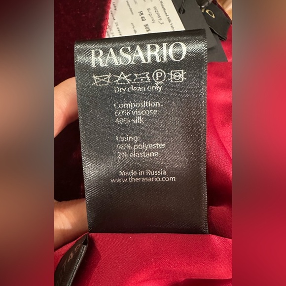 NWT Rasario Silk Velvet High Waisted Trouser Pants Burgundy FR 40 (US 6) - Picture 14 of 14